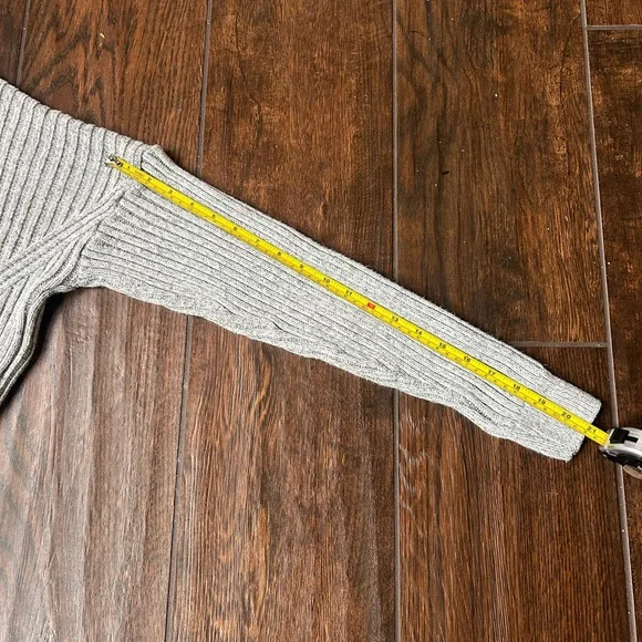 Urban Outfitters Sweater M Gray Big Sur Crop Pullover Rib Knit Long Sleeves - Picture 7 of 7